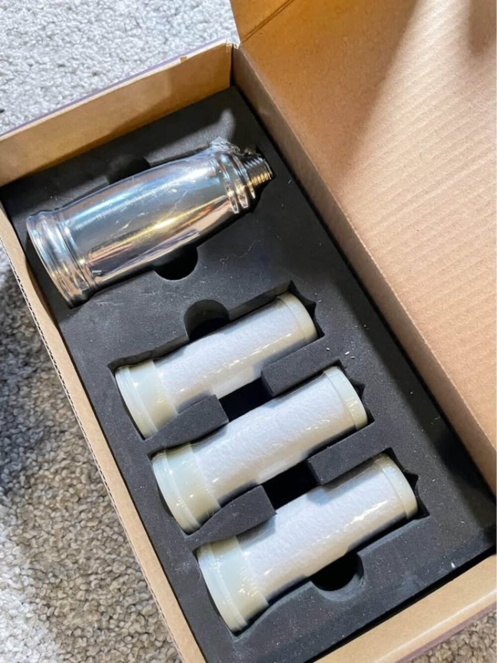 Pull Down Spray Head Water Filter (Brush Nickle, 1 Set of Spray Head with 3 Filt